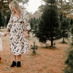 Black and white floral dress